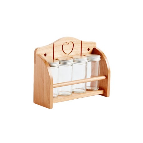 Heart to Home Heart cut 1 Tier Spice Rack for 4 Jars Screws